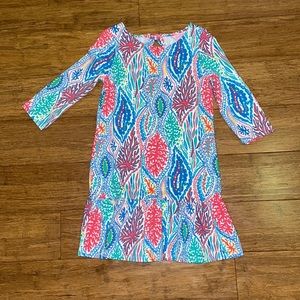 Lilly Pulitzer girls Morgana dress Let it minnow M (6-7) EUC